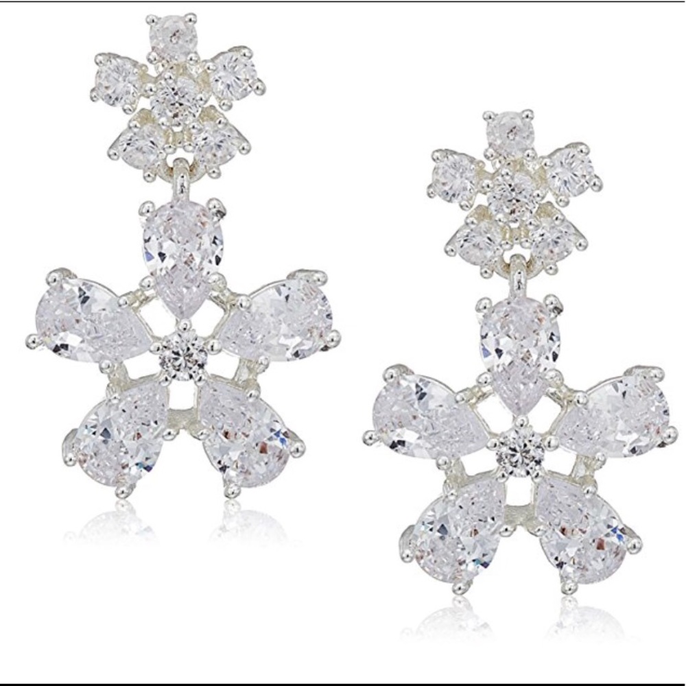 NWT Silver Tone Sparkling drop earrings